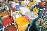 the markets are rich in spices